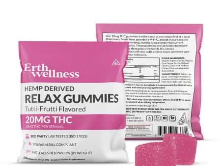 RELAX Δ9 THC Gummies - Vegan - Tutti Frutti - 20mg (Sample Size) For Sale