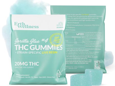 Δ9 THC Gummies - Gorilla Glue #4 - Live Resin (Hybrid) - 20mg (Sample Size) For Sale