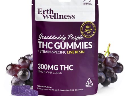 Δ9 THC Gummies - Granddaddy Purple - Live Resin (Indica) - 300mg on Sale