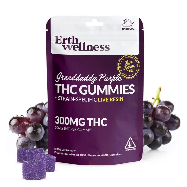 Δ9 THC Gummies - Granddaddy Purple - Live Resin (Indica) - 300mg on Sale