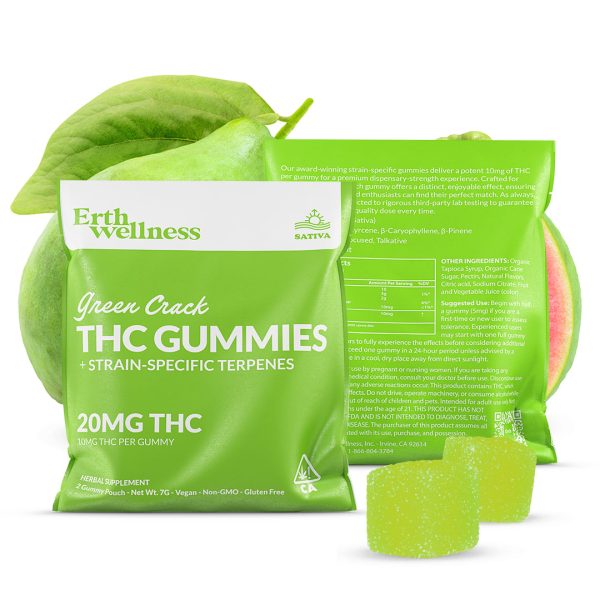 Δ9 THC Gummies - Green Crack - Strain Specific (Sativa) - 20mg (Sample Size) Discount