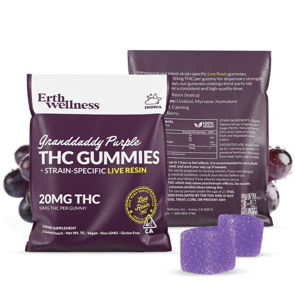 Δ9 THC Gummies - Granddaddy Purple - Live Resin (Indica) - 20mg (Sample Sizes) For Discount