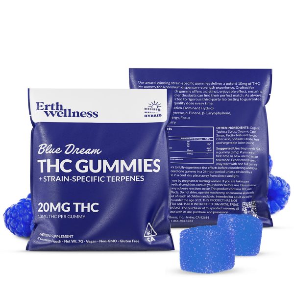 Δ9 THC Gummies - Blue Dream - Strain Specific (Hybrid) - 20mg (SAMPLE SIZE) Supply